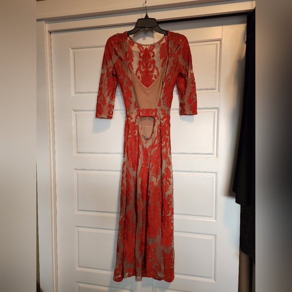 For Love and Lemons San Marcos Midi Dress size XS, Red - Picture 3 of 9